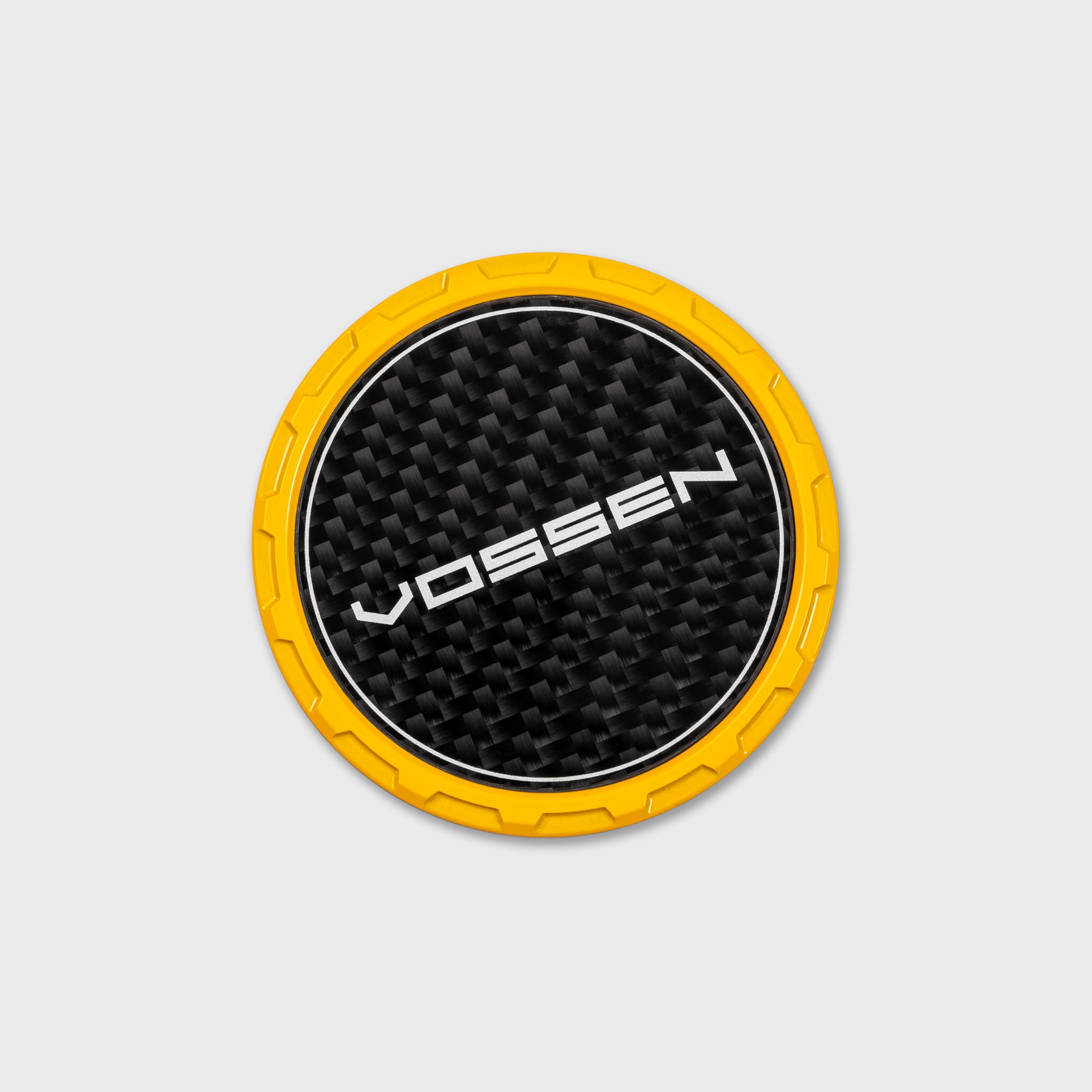 Classic Carbon Billet Sport Cap for VF & HF Series Wheels (Canary Yellow) - Twill Weave Carbon