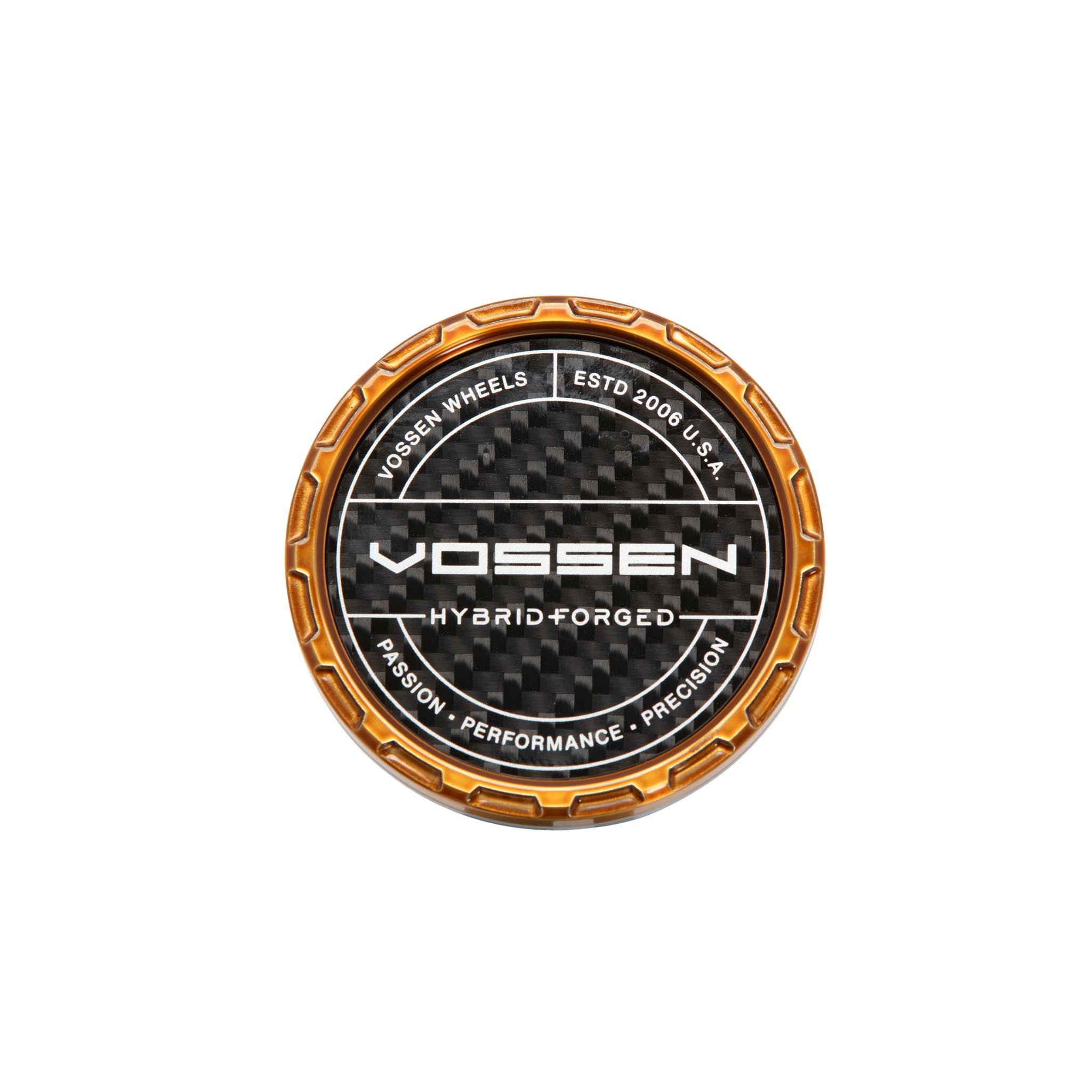 Carbon Hybrid Forged Billet Sport Cap for VF & HF Series Wheels (Brickell Bronze) - Twill Weave Carbon