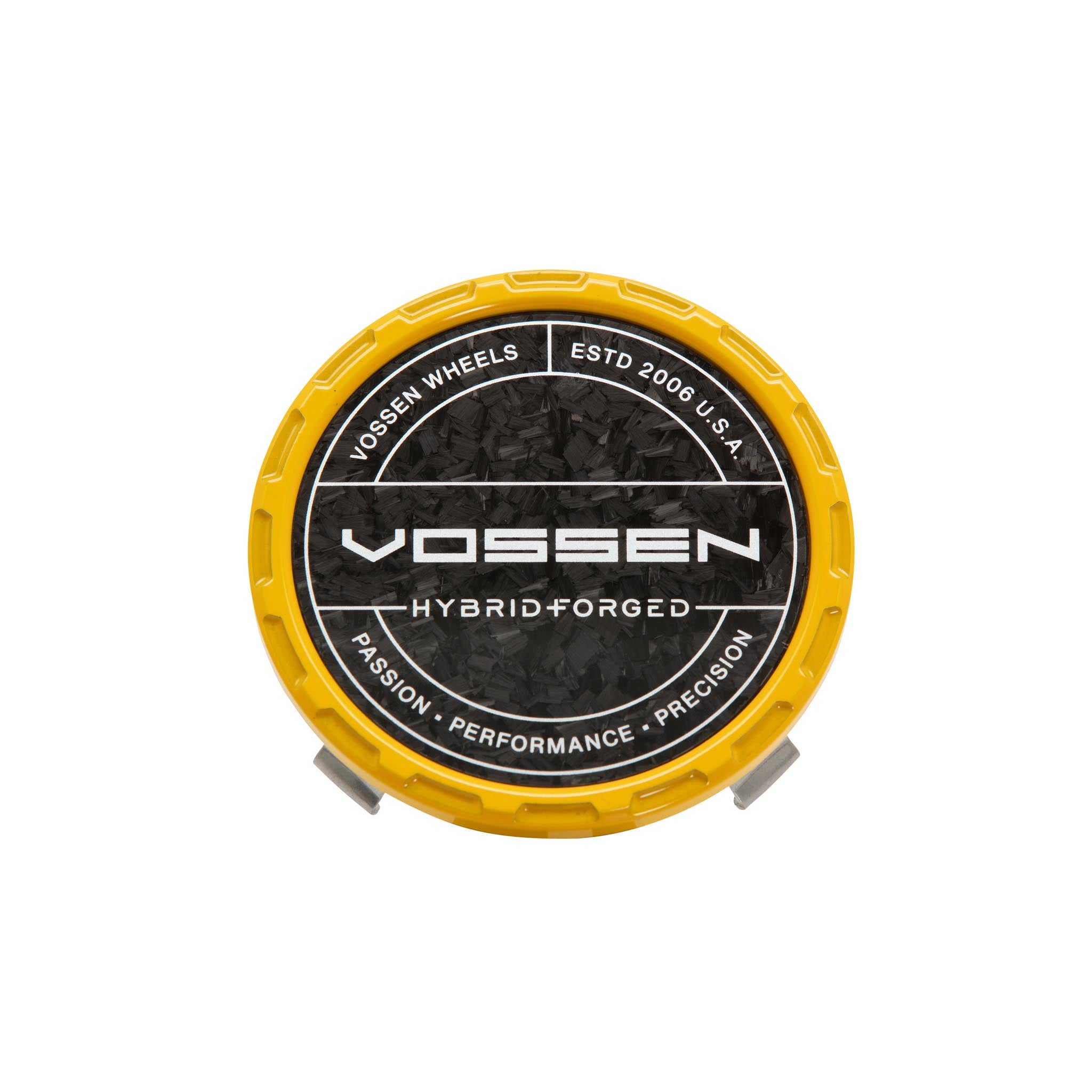 Hybrid Forged Carbon Billet Sport Cap for VF & HF Series Wheels (Canary Yellow) - Forged Carbon