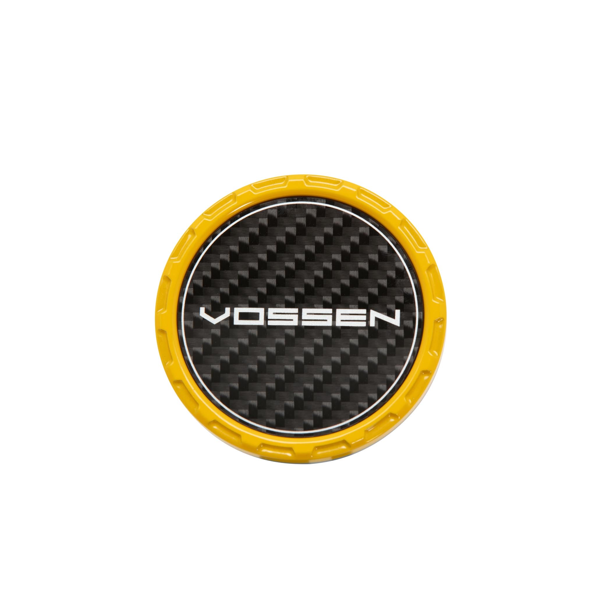 Classic Carbon Billet Sport Cap for VF & HF Series Wheels (Canary Yellow) - Twill Weave Carbon