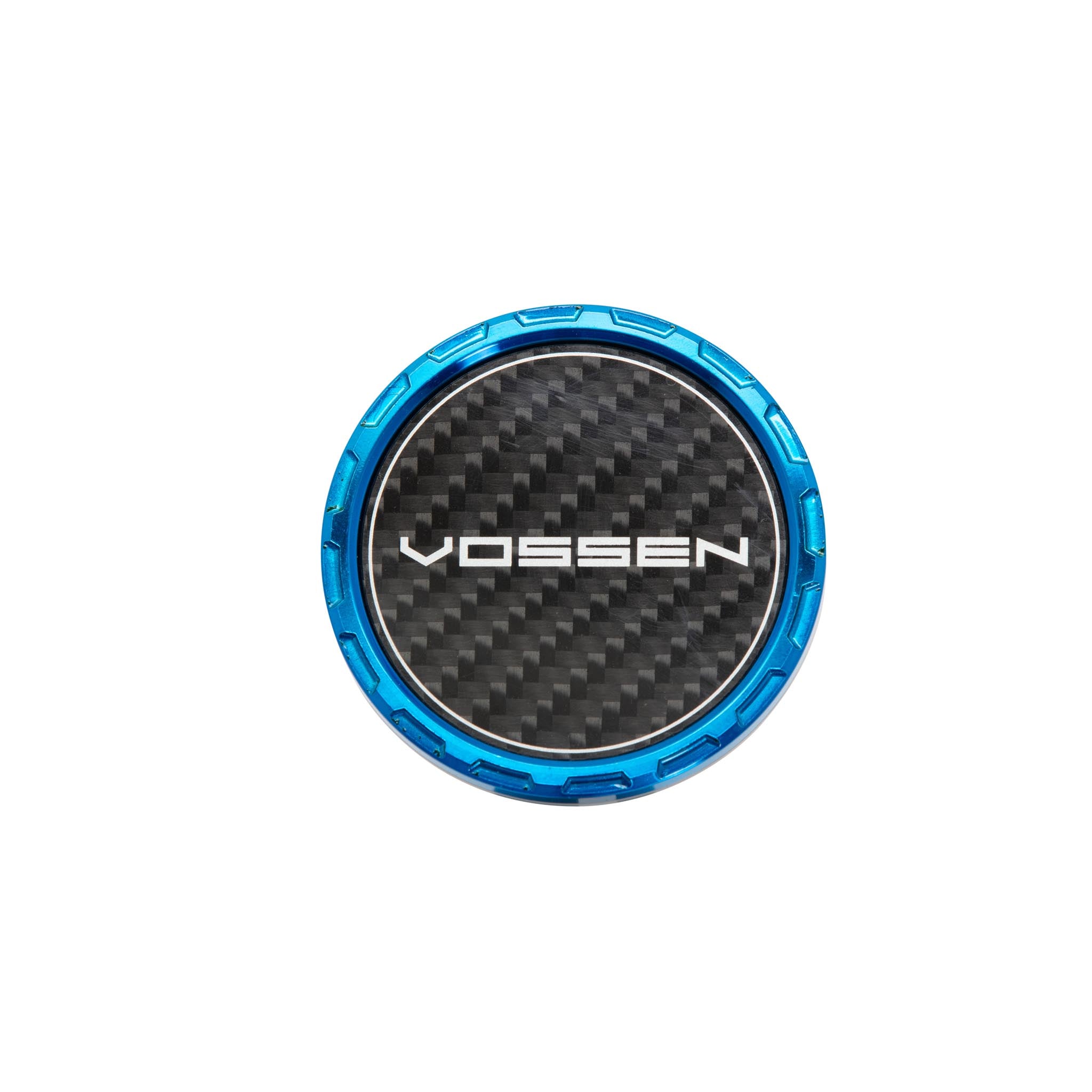 Classic Carbon Billet Sport Cap for VF & HF Series Wheels (Fountain Blue) - Twill Weave Carbon