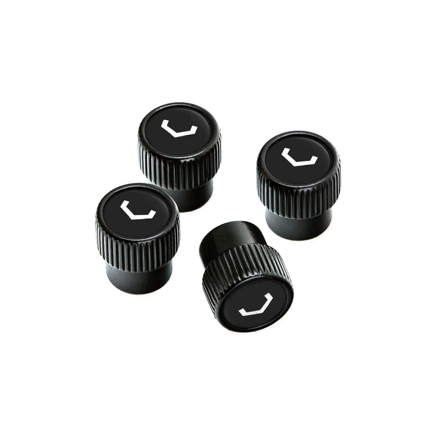 Classic V Valve Stem Cap Set (Black/Black) - Vossen