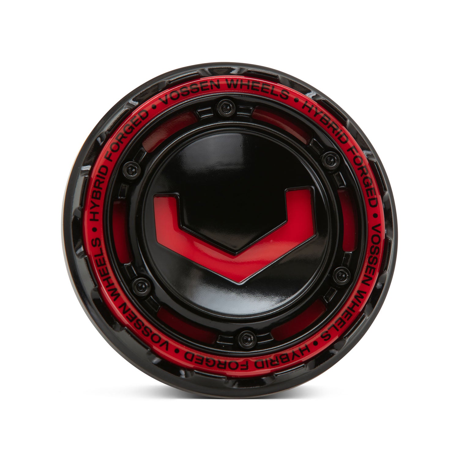 Modular Billet Caps- Gloss Black / Vossen Red - Vossen