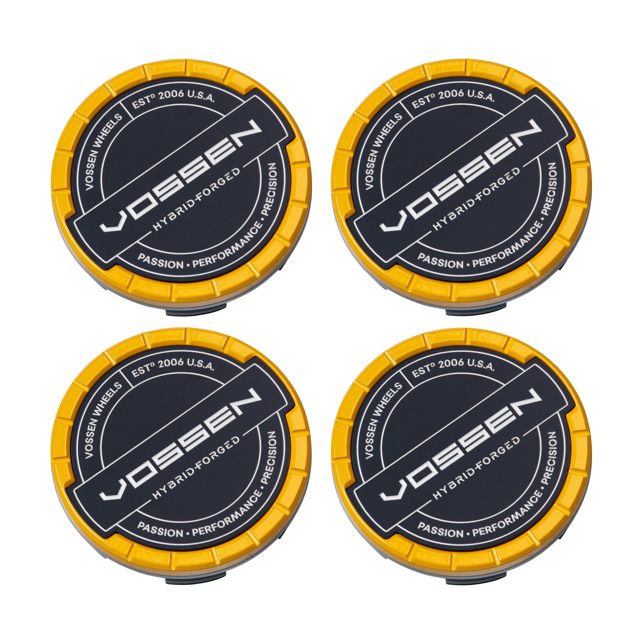 Hybrid Forged Billet Sport Cap Set for VF & HF Series Wheels (Canary Yellow) - Vossen