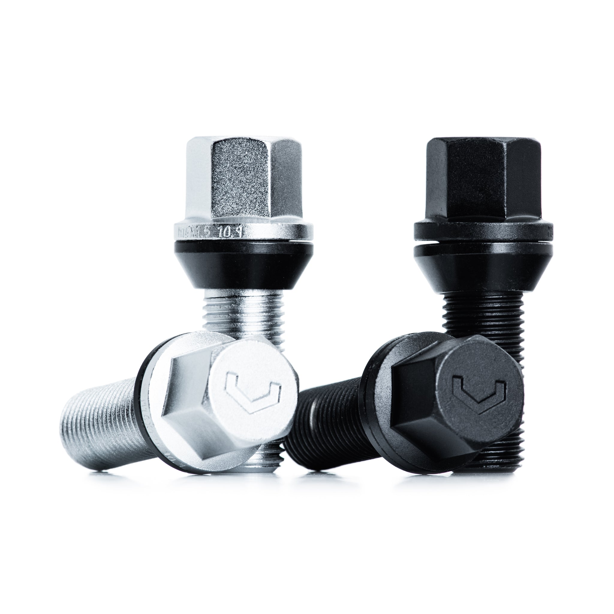 —-Silver 14x1.25 30mm Lug Bolt & Lock Combo - Vossen
