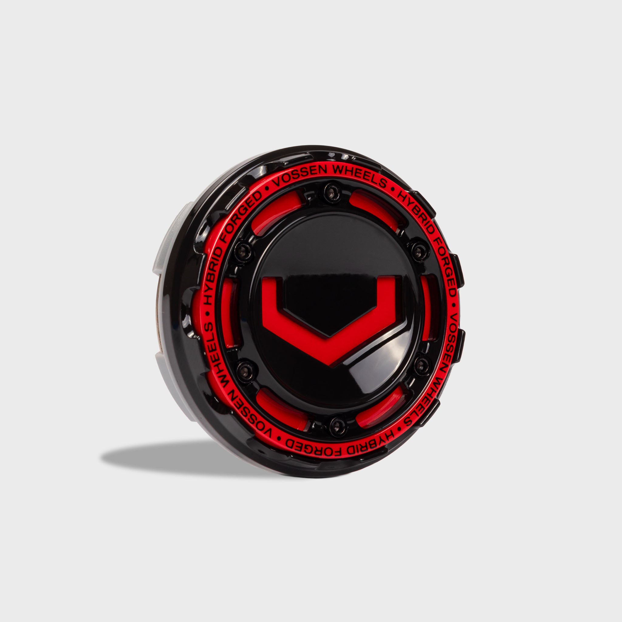 Modular Billet Caps- Gloss Black / Vossen Red Insert