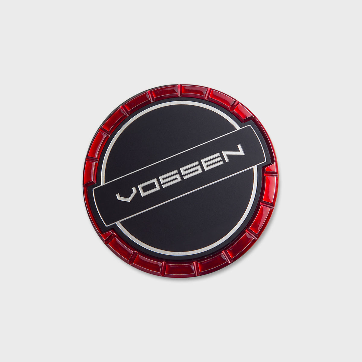 Classic Billet Sport Center Cap Set for CV/VF/HF Series Wheels (Vossen Red/Brushed)