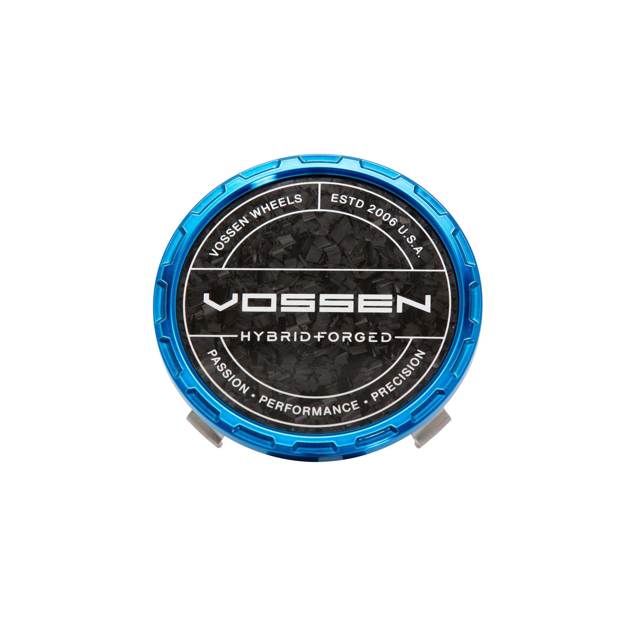 Hybrid Forged Carbon Billet Sport Cap for VF & HF Series Wheels (Fountain Blue) - Forged Carbon