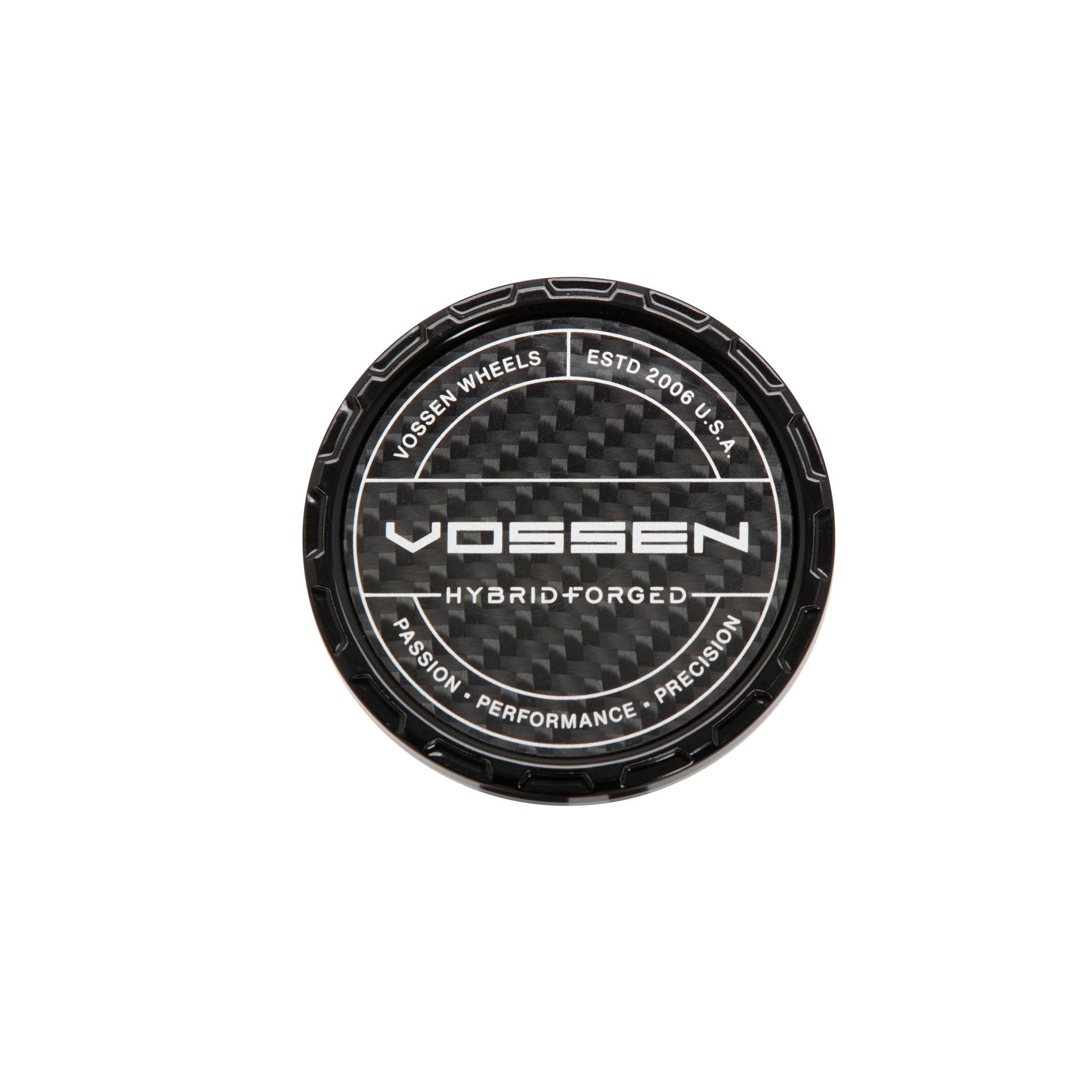 Carbon Hybrid Forged Billet Sport Cap for VF & HF Series Wheels (Gloss Black) - Twill Weave Carbon