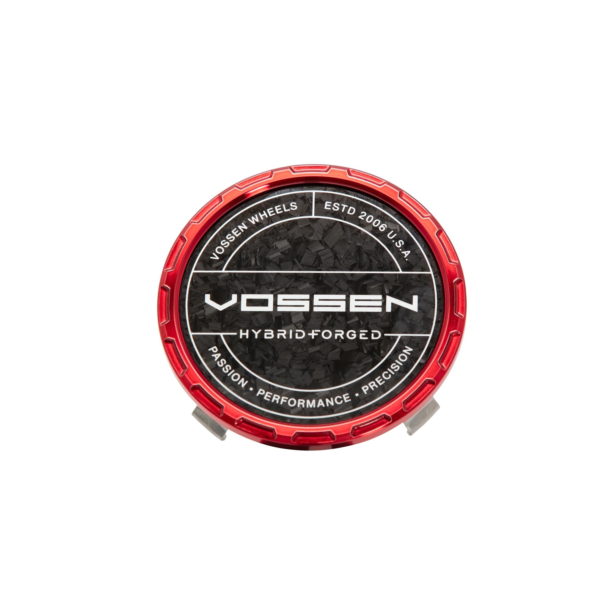 Hybrid Forged Carbon Billet Sport Cap for VF & HF Series Wheels (Vossen Red) - Forged Carbon