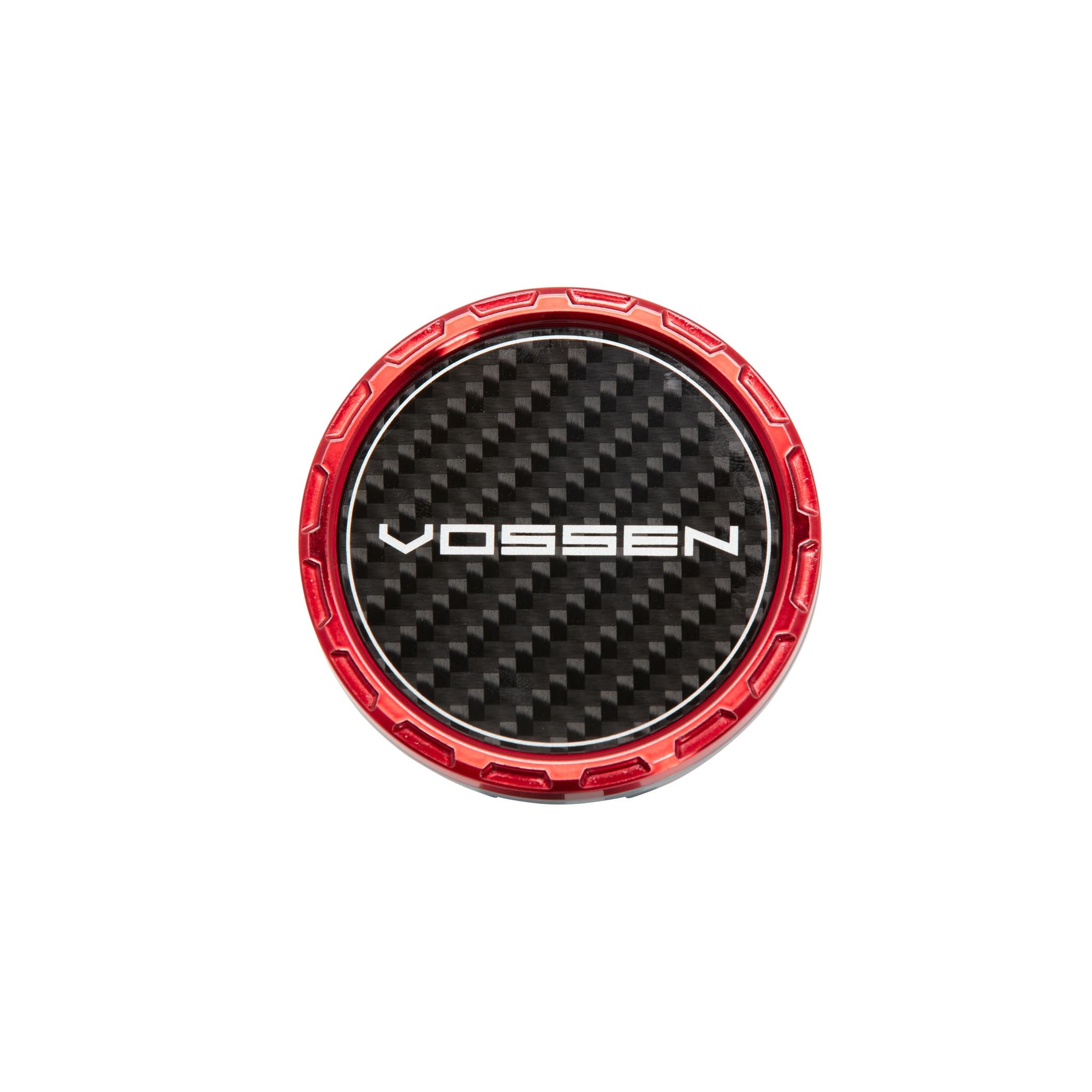 Classic Carbon Billet Sport Cap for VF & HF Series Wheels (Vossen Red) - Twill Weave Carbon