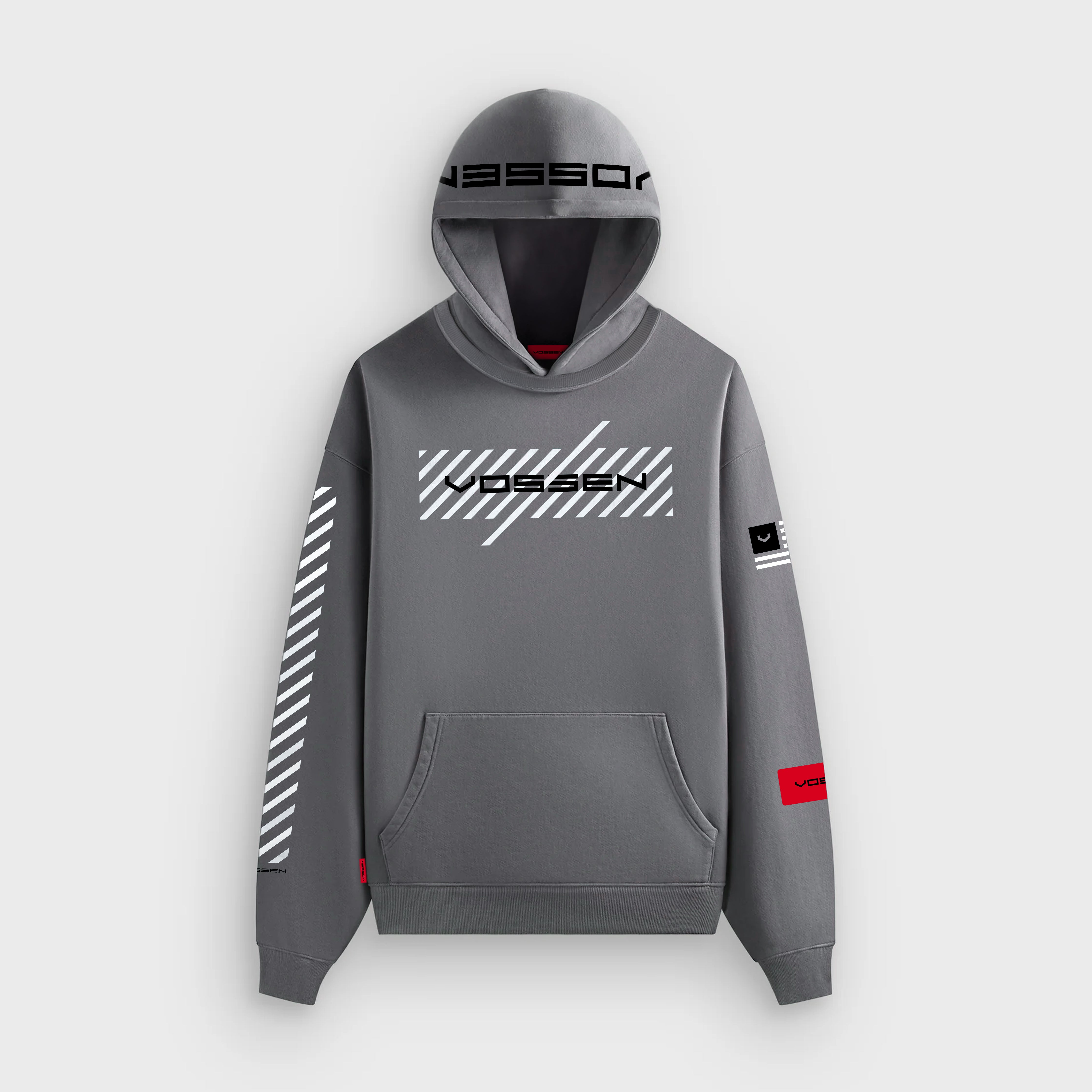 Tech Stripes Hoodie | Grey