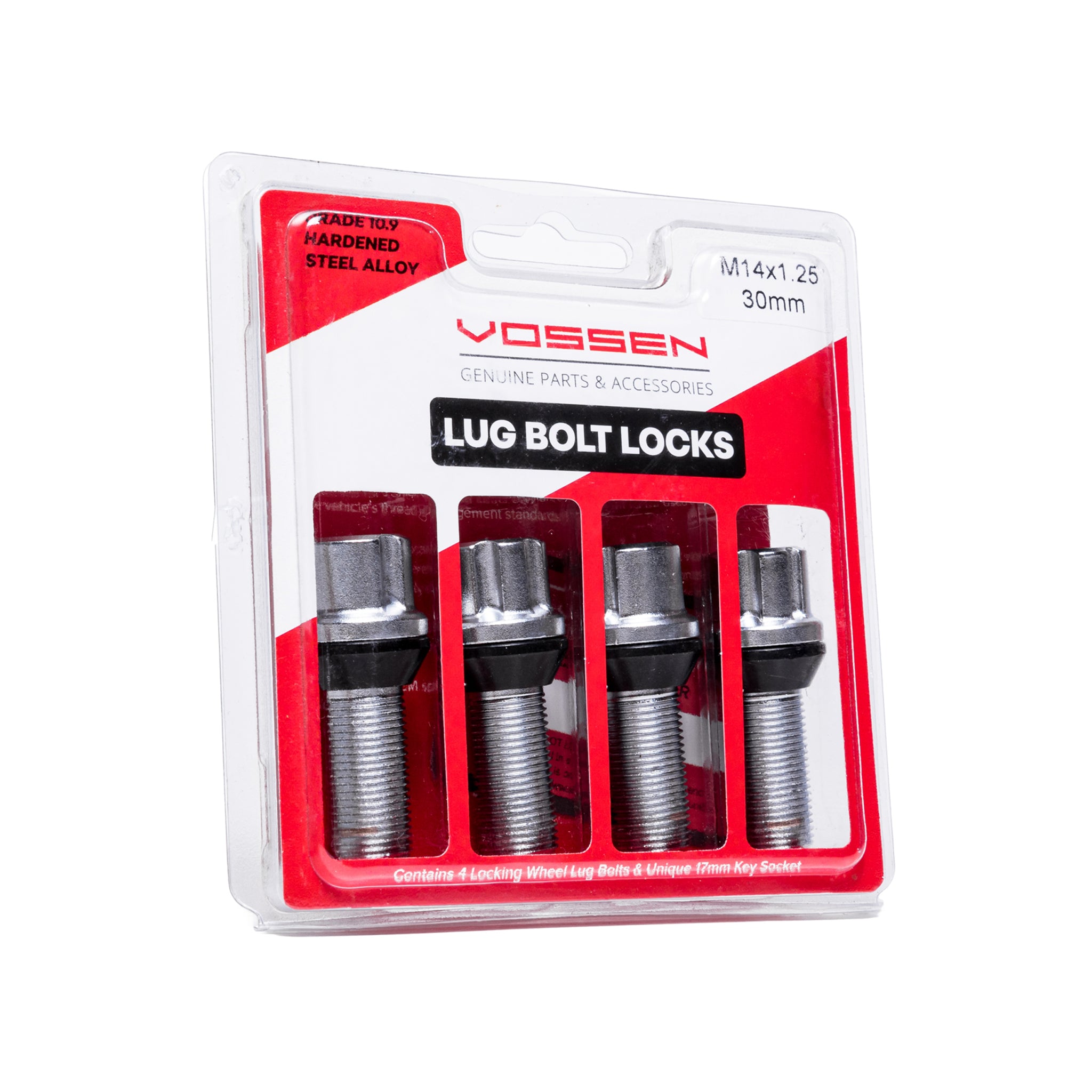 14x1.25 30mm Lug Bolt & Lock Combo