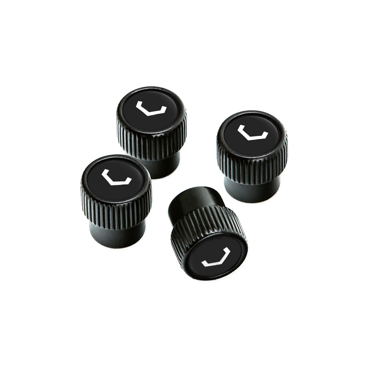 Classic V Valve Stem Cap Set (Black/Black) - Vossen