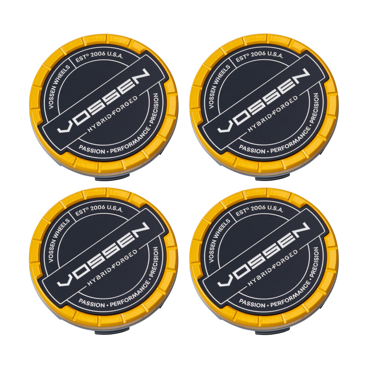 Hybrid Forged Billet Sport Cap Set for VF & HF Series Wheels (Canary Yellow) - Vossen