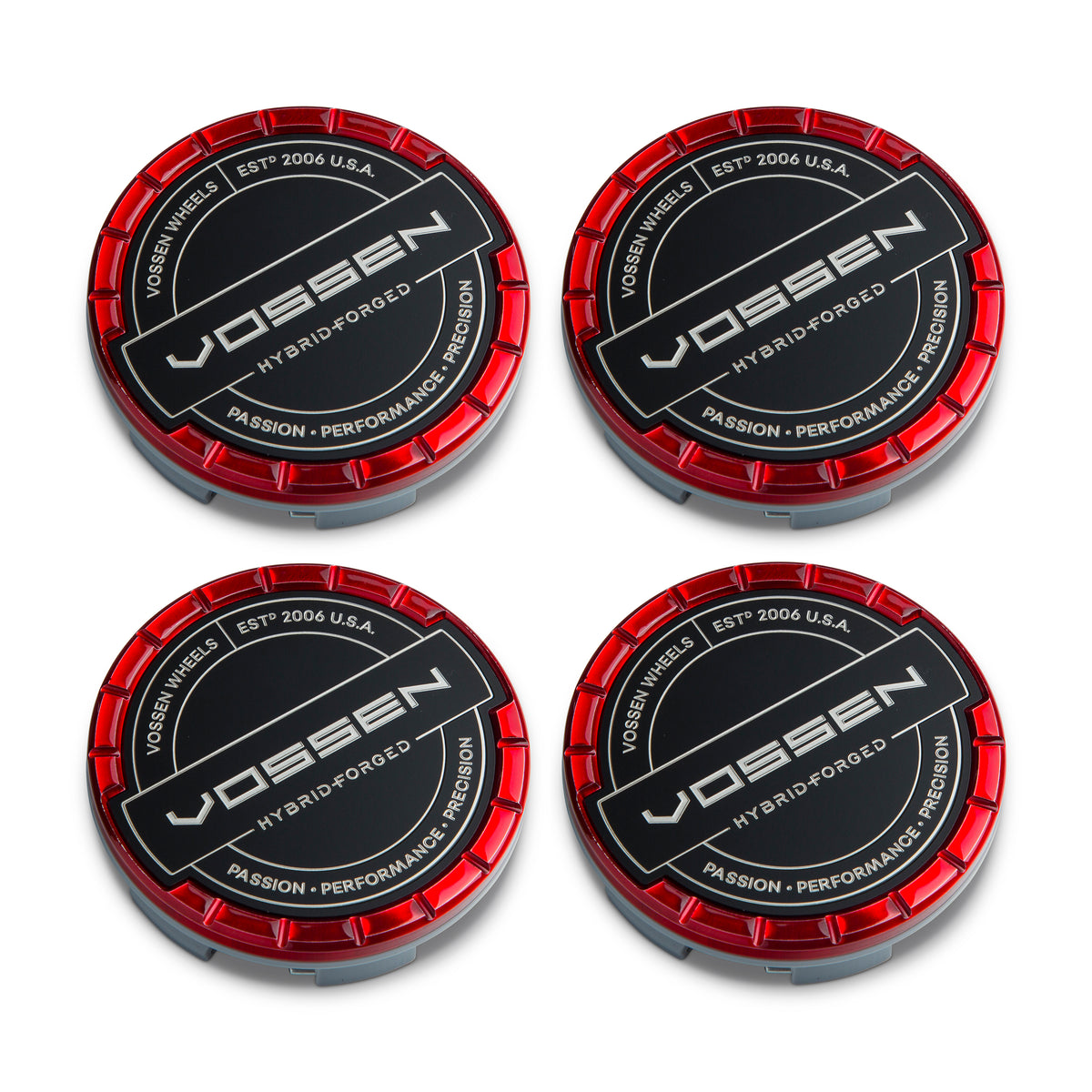 Hybrid Forged Billet Sport Cap Set for VF & HF Series Wheels (Vossen Red) - Vossen